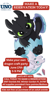 Join us for a How to Train Your Dragon Craft Party on June 17th! 